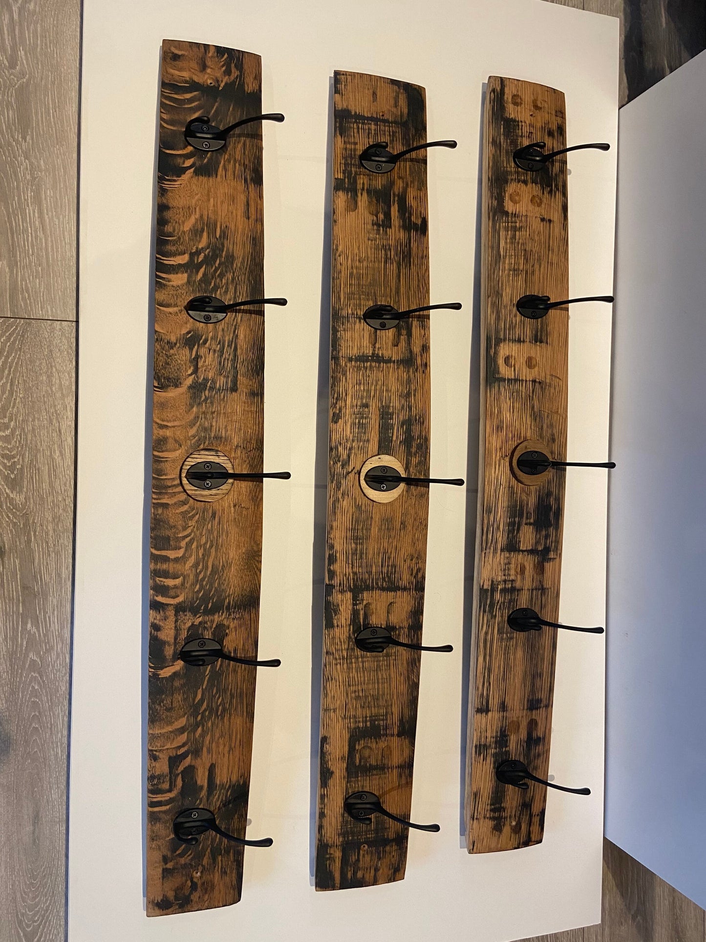 whisky barrel stave coat hook / coat rack