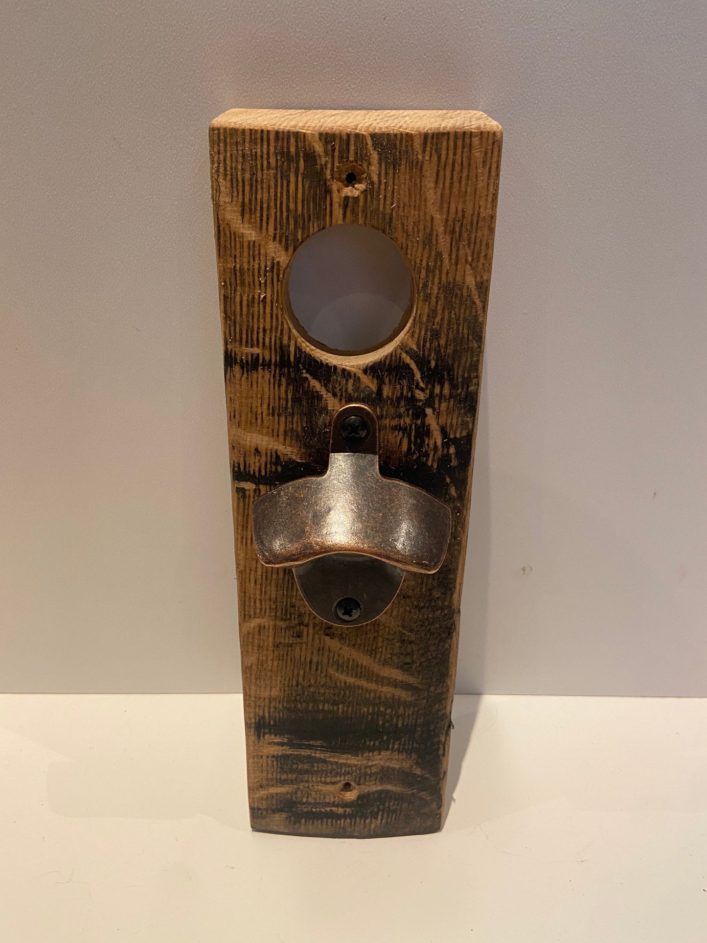 Whisky stave bottle opener