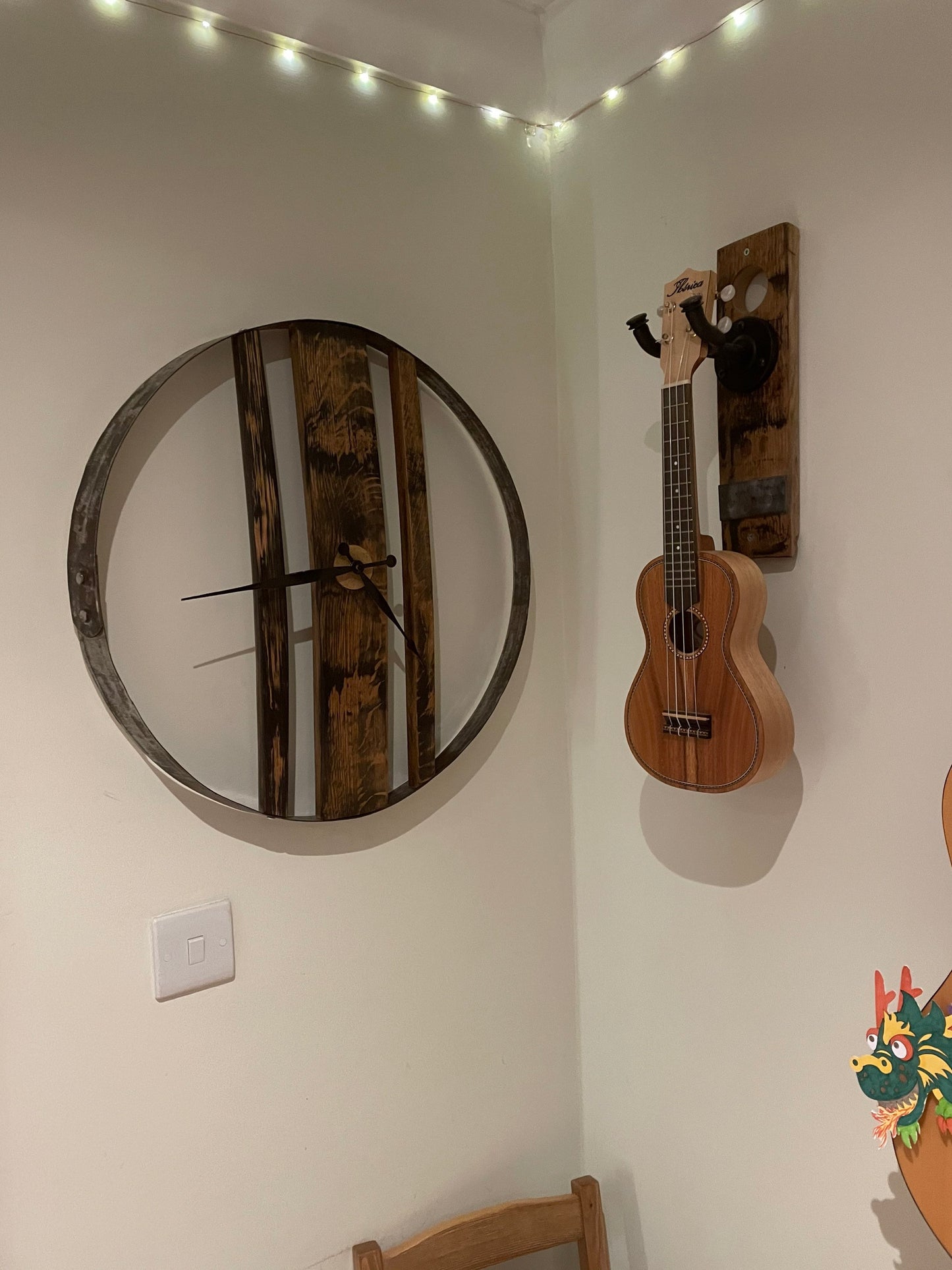 Whisky barrel ring and stave clock