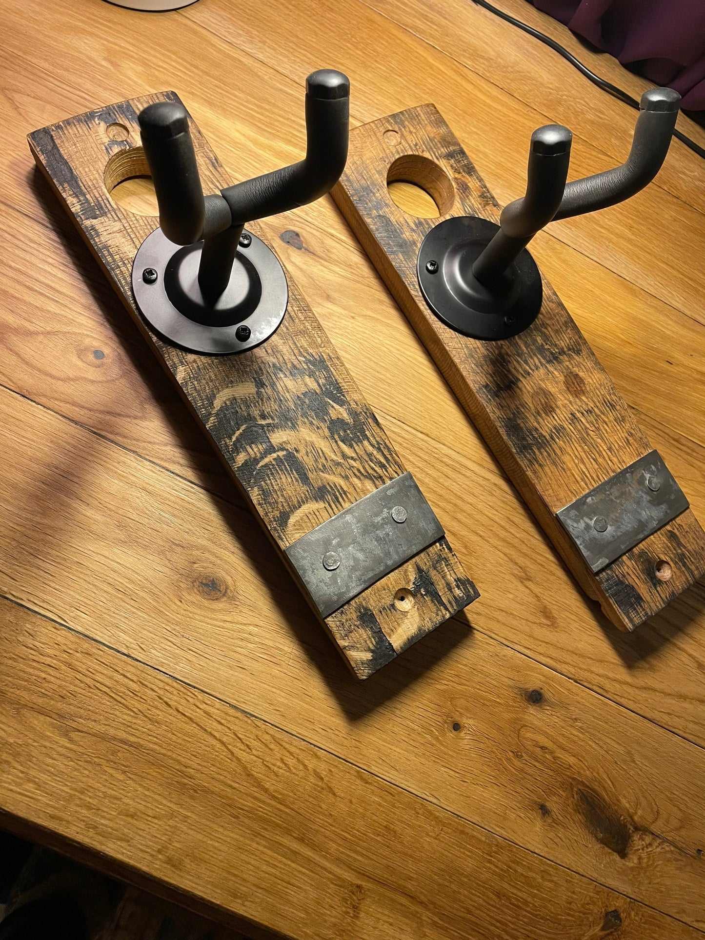 Oak whisky stave premium guitar hook / paddle hanger