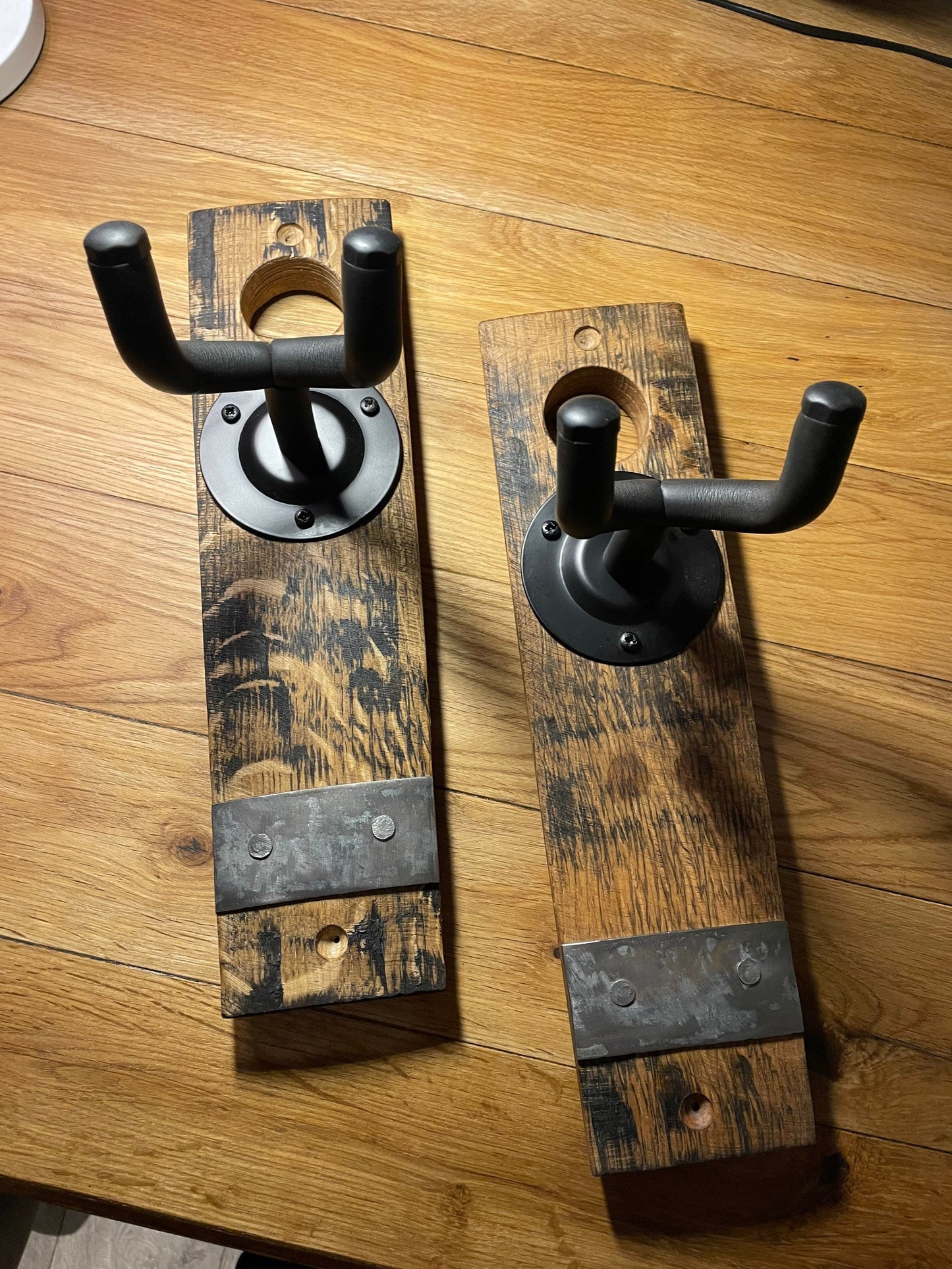 Oak whisky stave premium guitar hook / paddle hanger