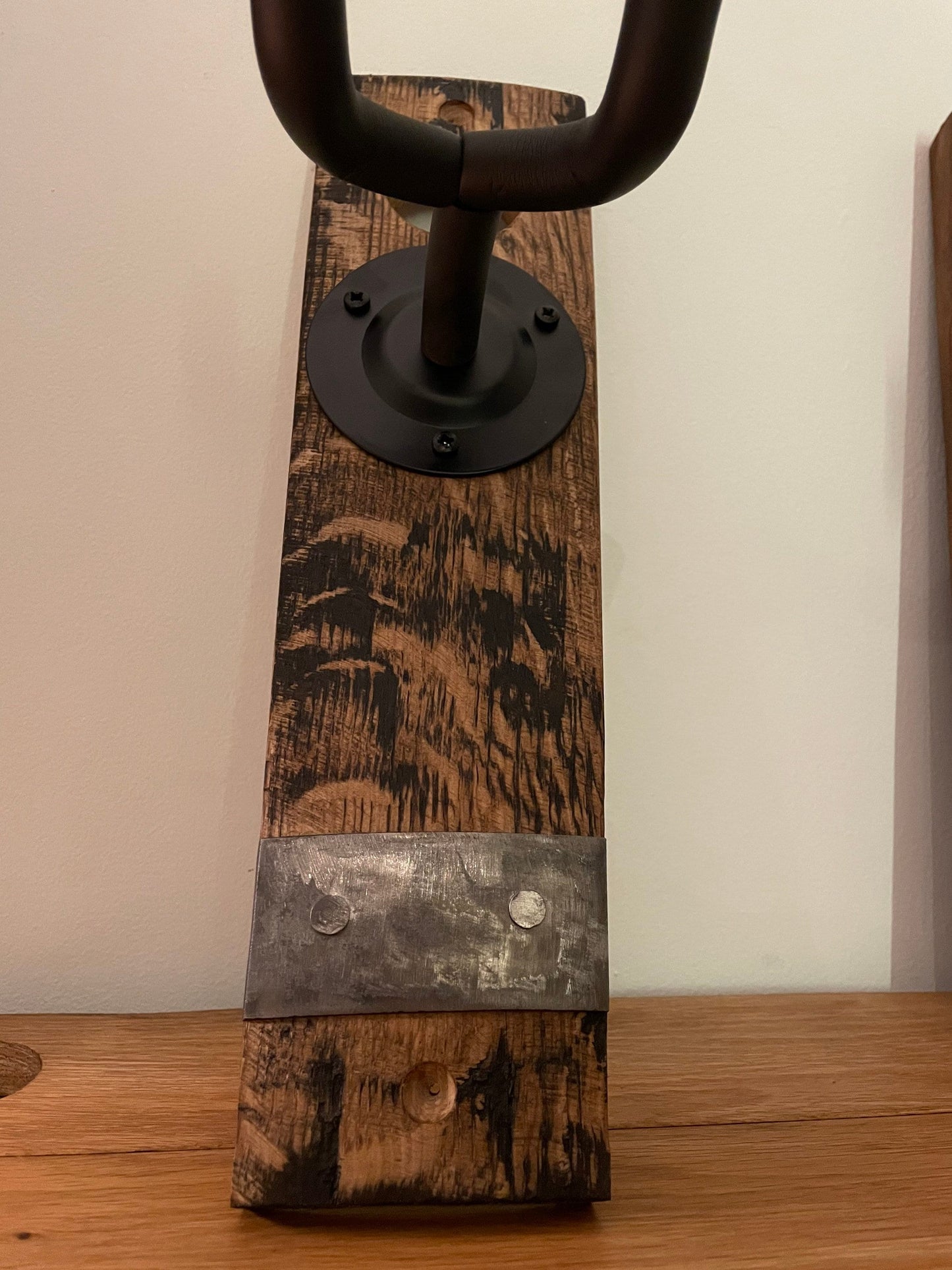 Oak whisky stave premium guitar hook / paddle hanger
