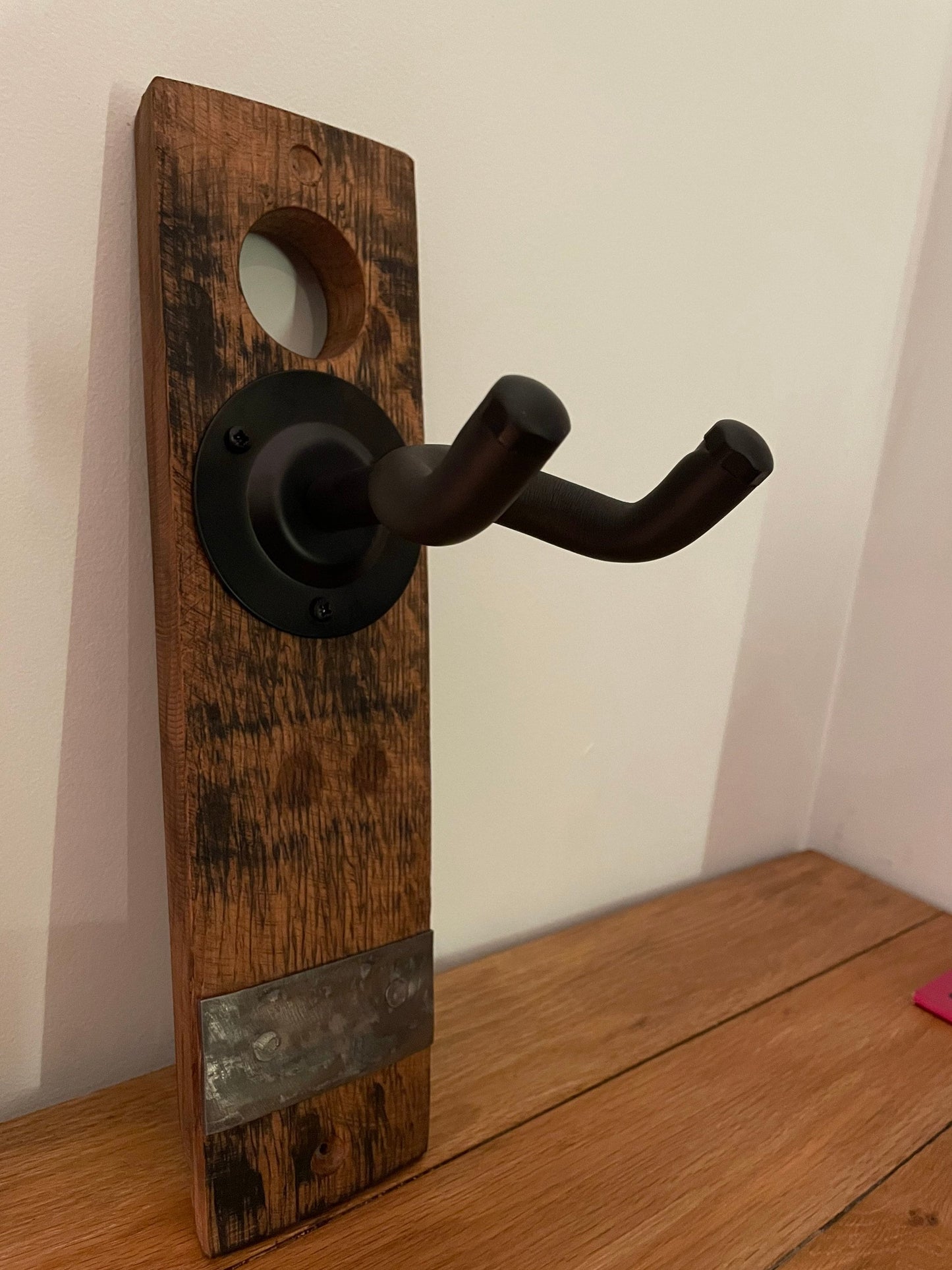 Oak whisky stave premium guitar hook / paddle hanger