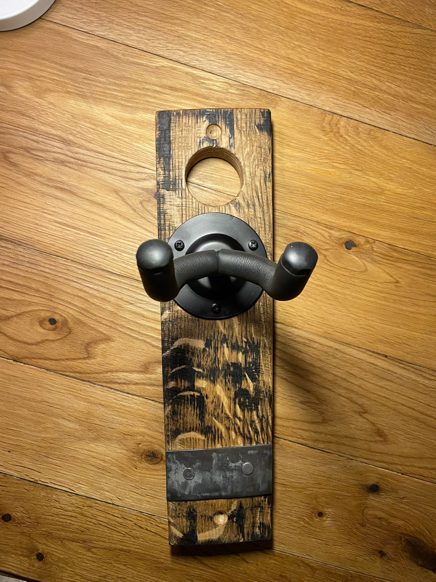 Oak whisky stave premium guitar hook / paddle hanger