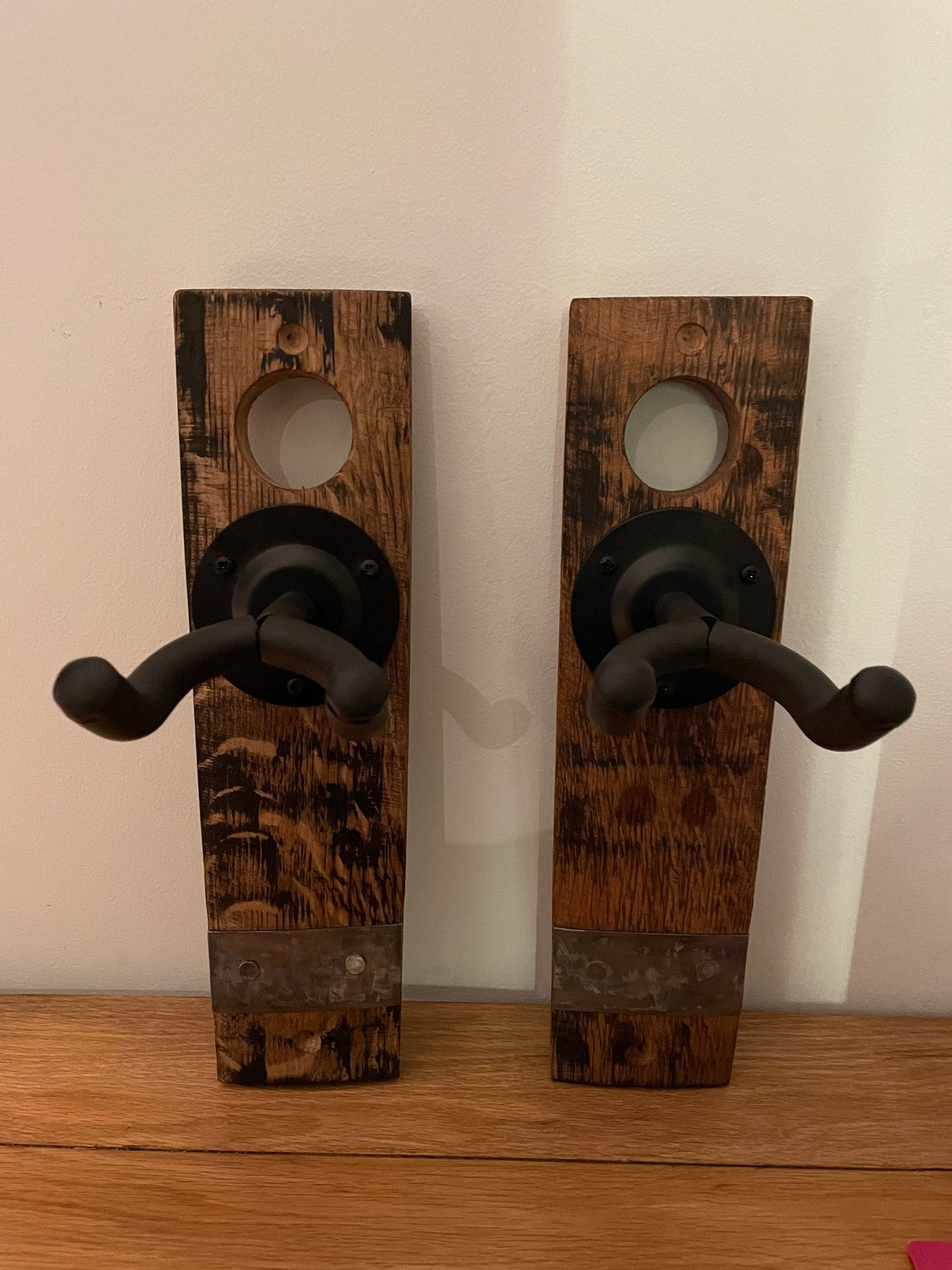Oak whisky stave premium guitar hook / paddle hanger