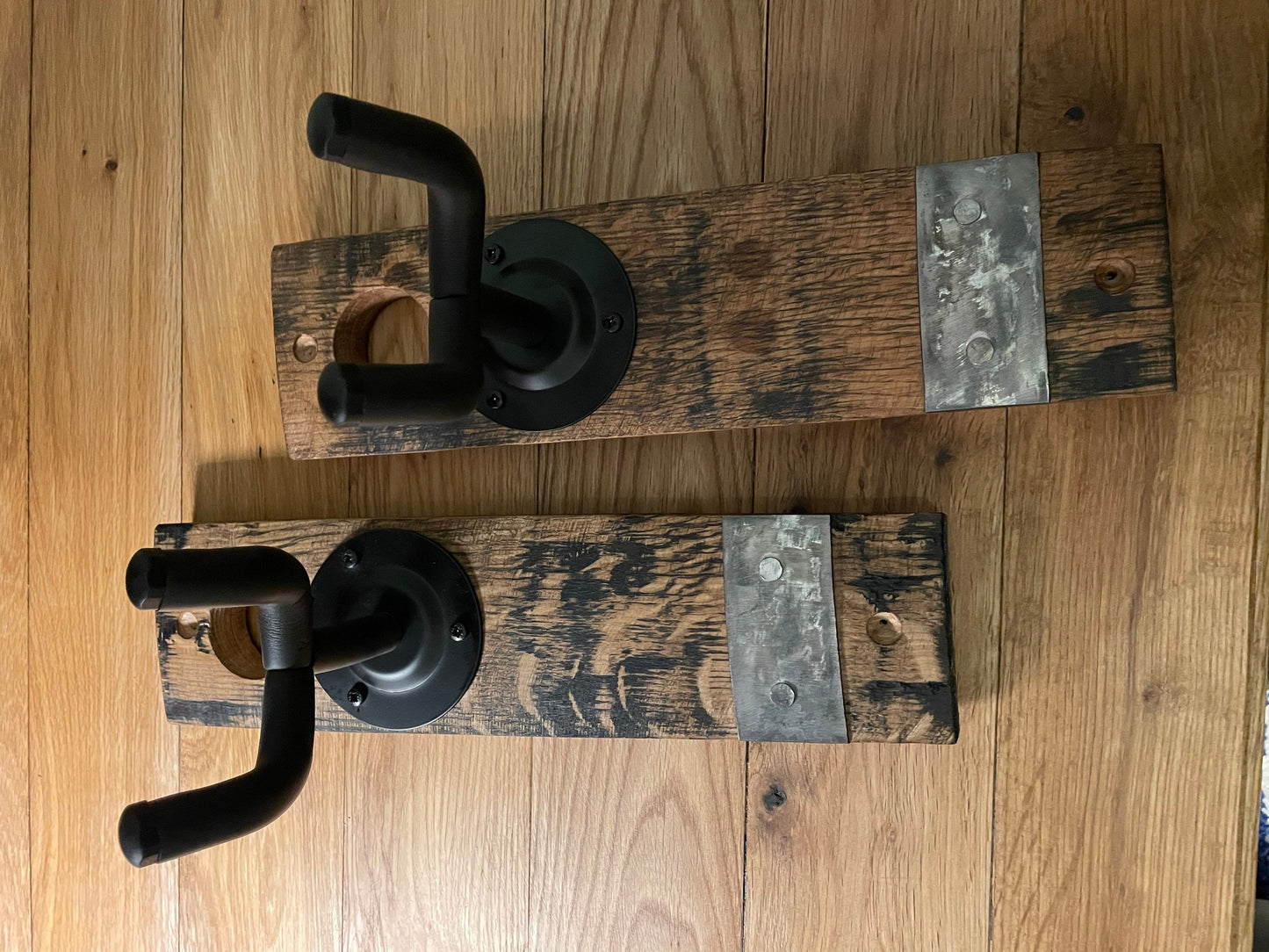 Oak whisky stave premium guitar hook / paddle hanger