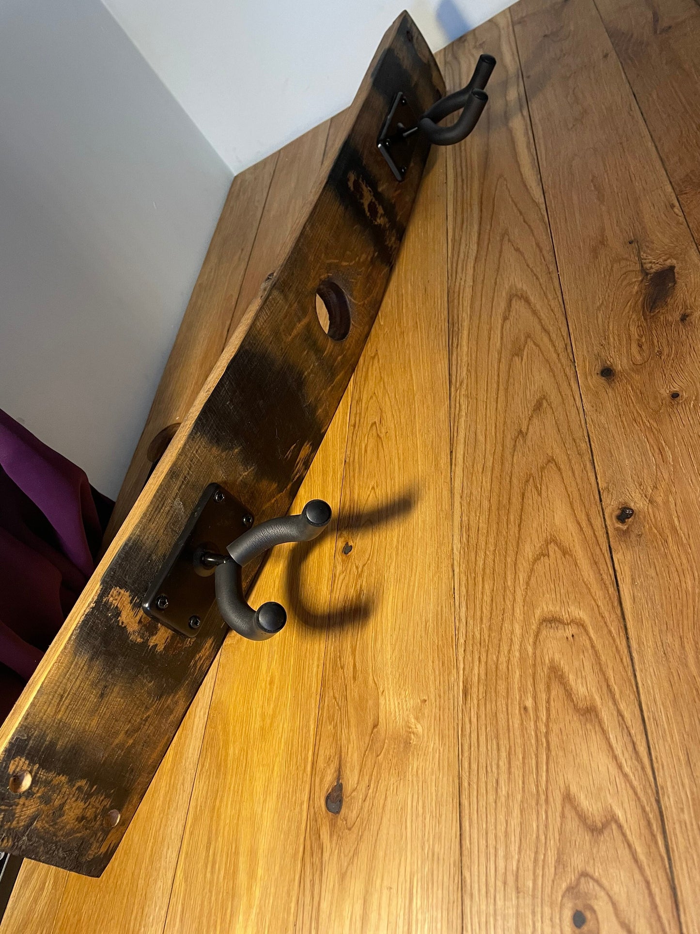 Whisky barrel stave Guitar hanger / paddle hanger