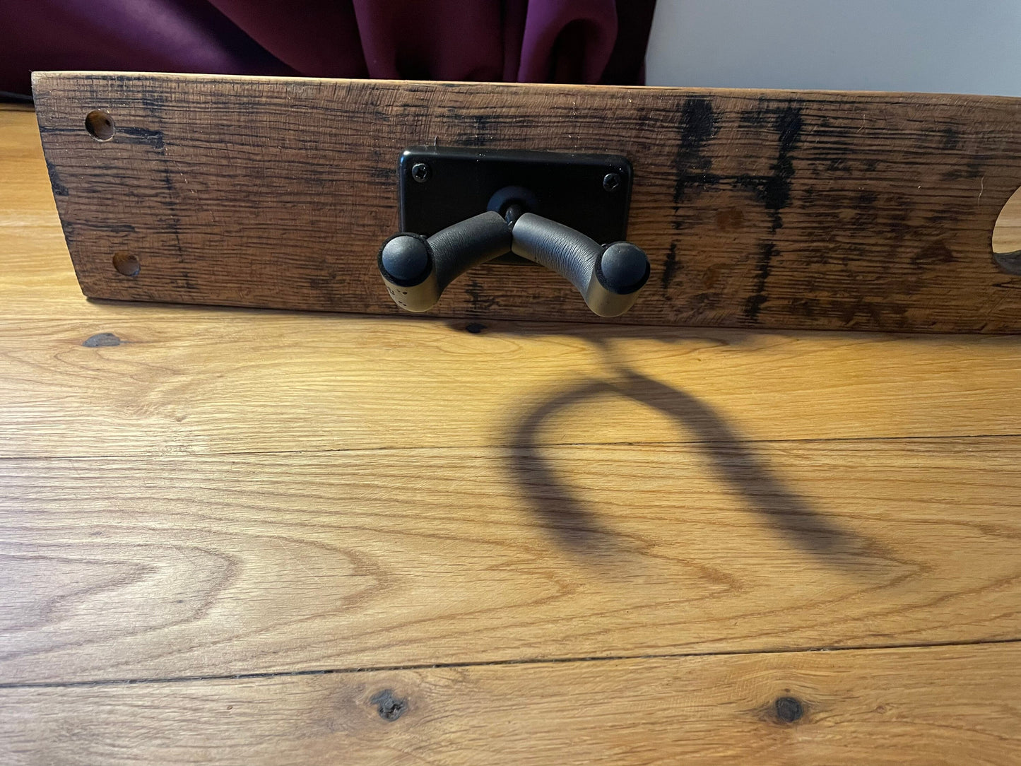 Whisky barrel stave Guitar hanger / paddle hanger