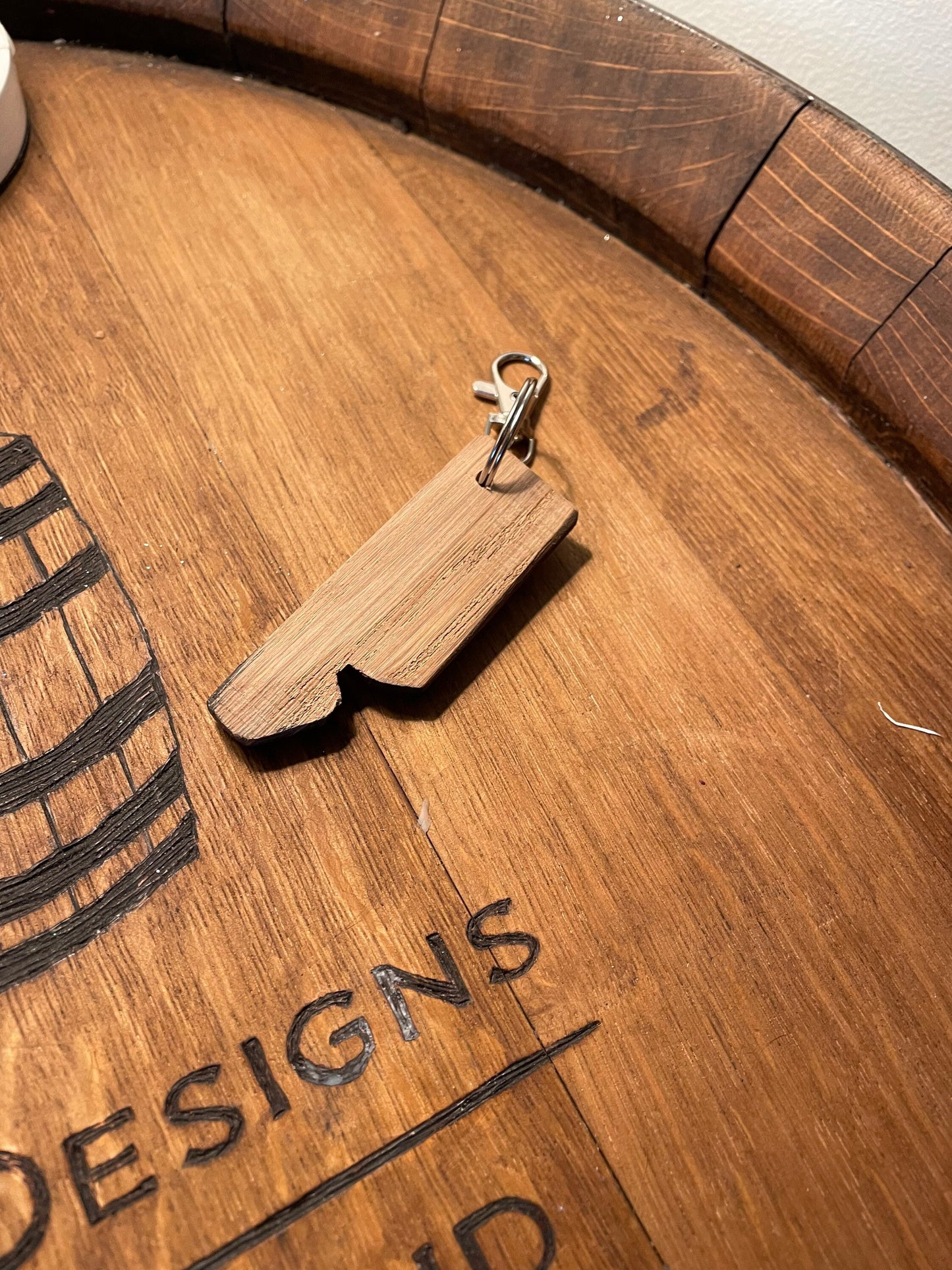 key ring from a whisky stave