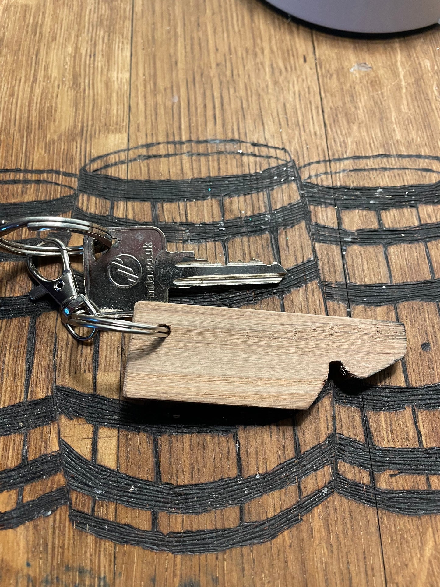 key ring from a whisky stave