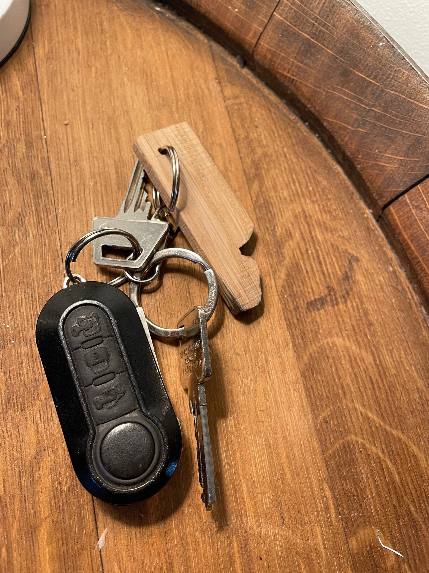 key ring from a whisky stave
