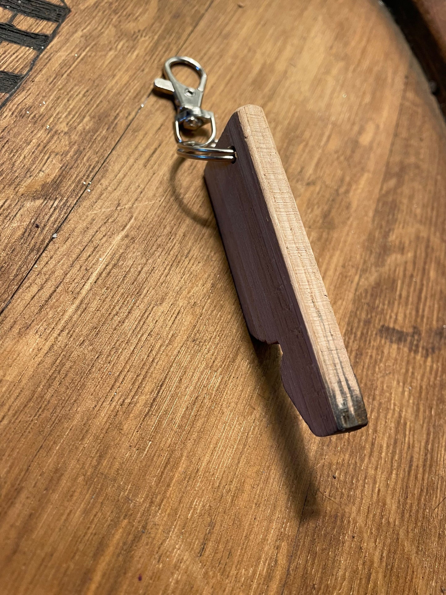 key ring from a whisky stave