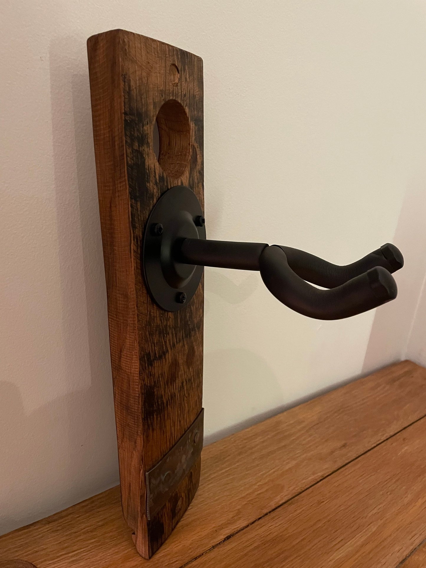 Oak whisky stave premium guitar hook / paddle hanger