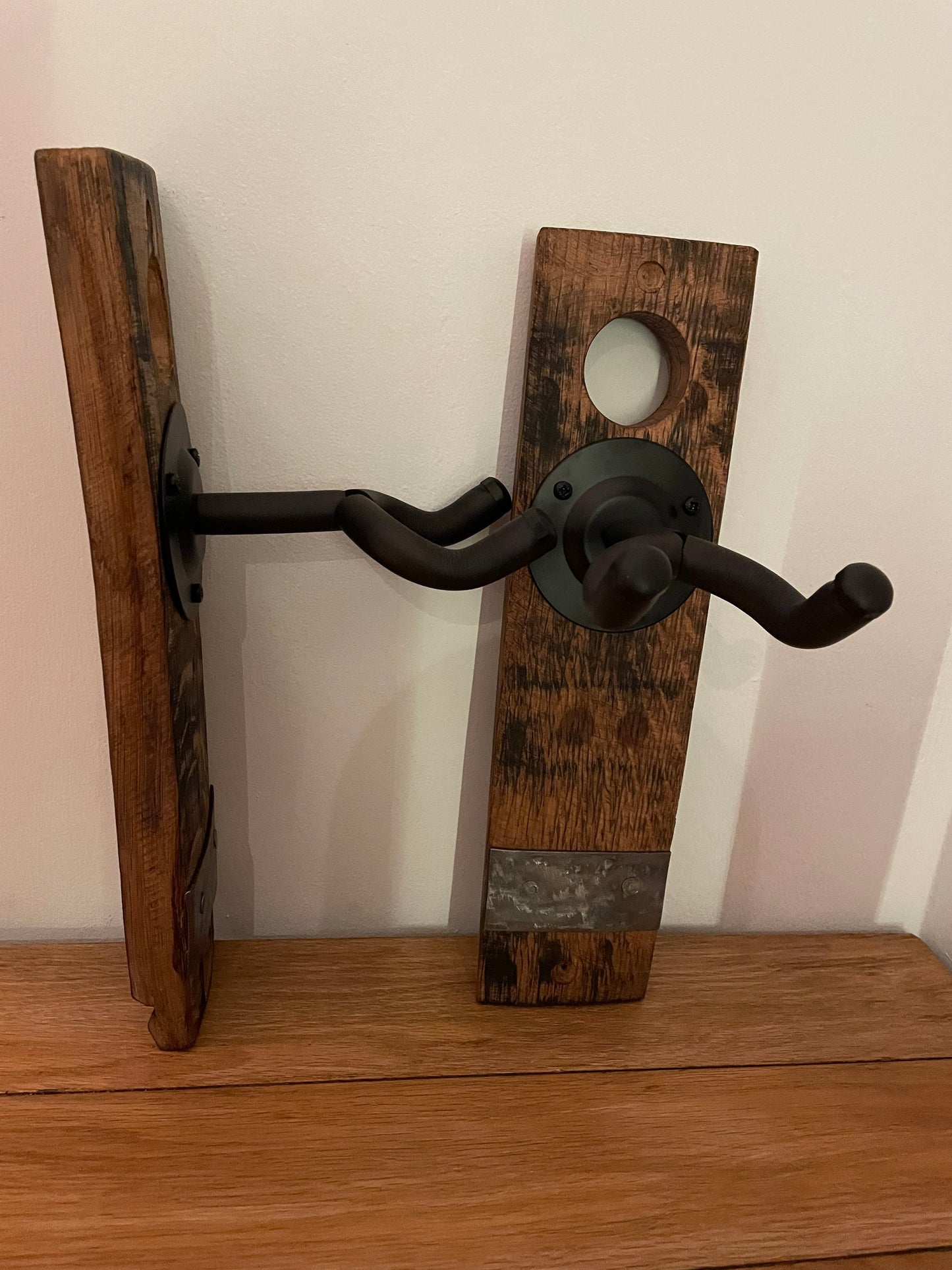 Oak whisky stave premium guitar hook / paddle hanger