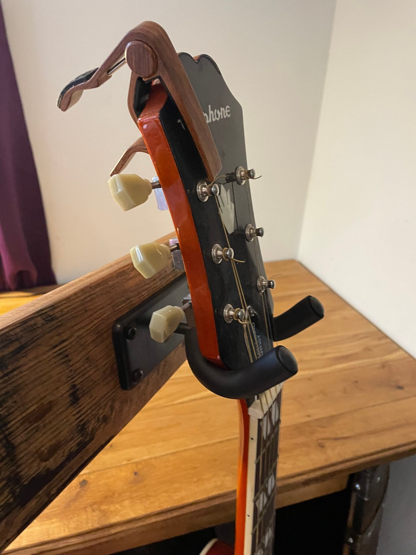 Whisky barrel stave Guitar hanger / paddle hanger