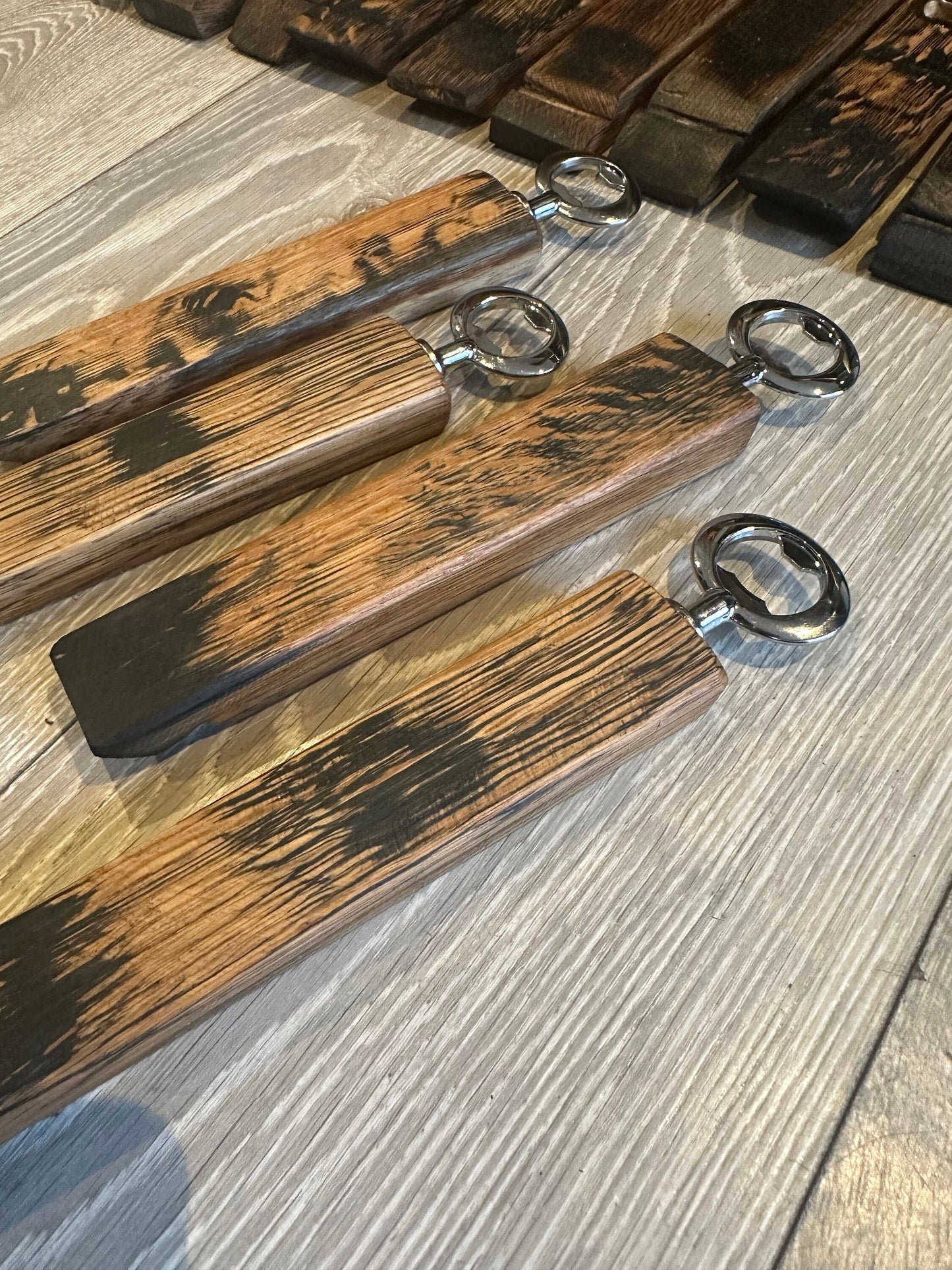 Whisky barrel stave bottle opener