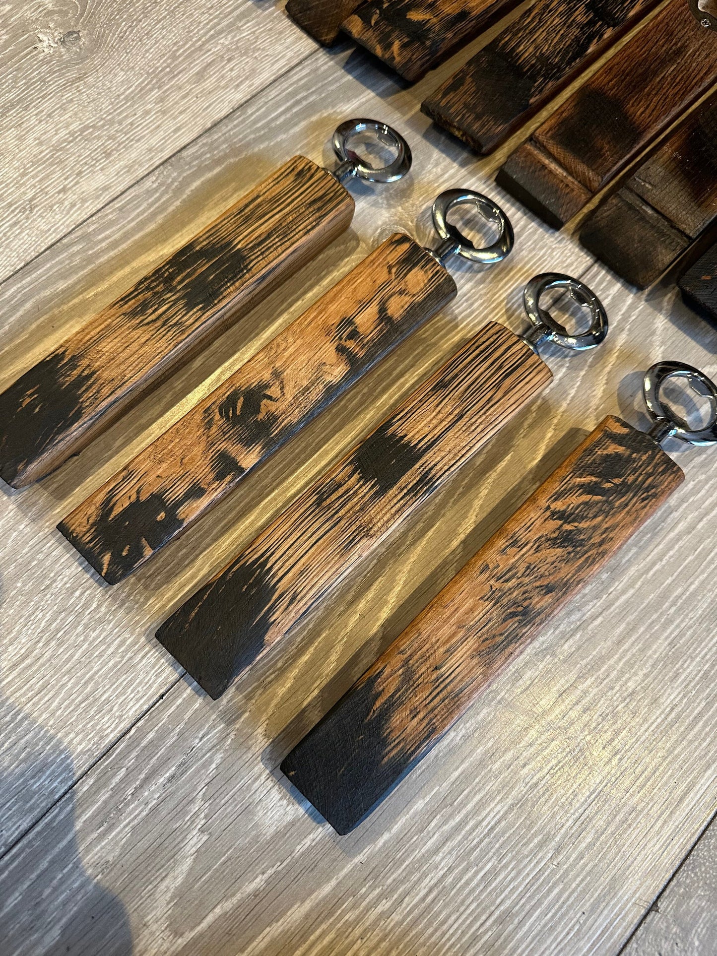 Whisky barrel stave bottle opener