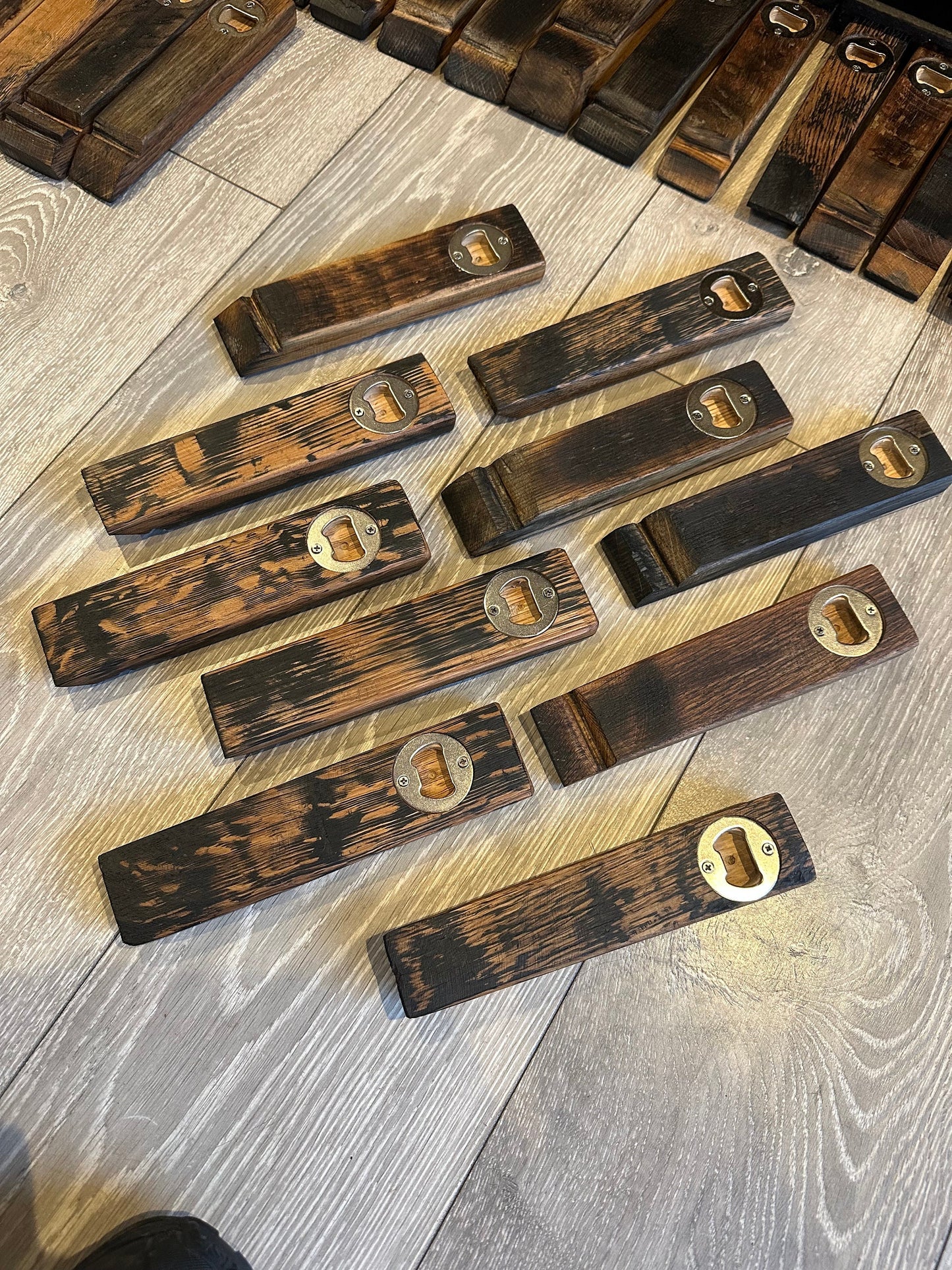 Whisky barrel stave bottle opener