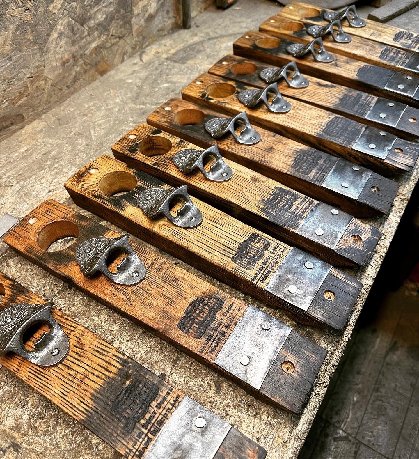 Oak whisky stave premium bottle opener / wall mounted bottle opener , Stella Artois bottle opener