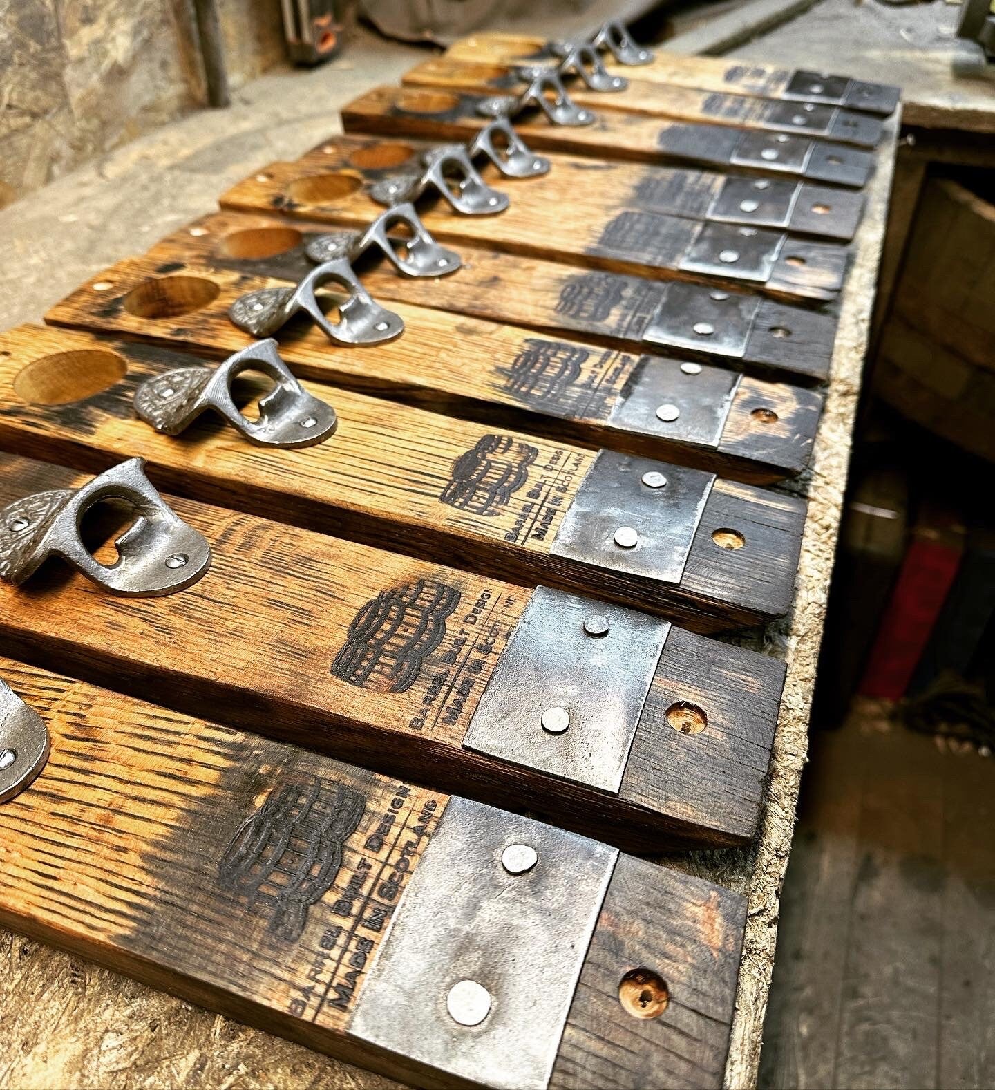 Oak whisky stave premium bottle opener / wall mounted bottle opener , Stella Artois bottle opener