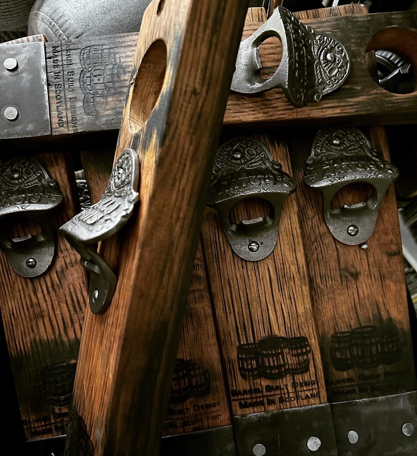Oak whisky stave premium bottle opener / wall mounted bottle opener , Stella Artois bottle opener