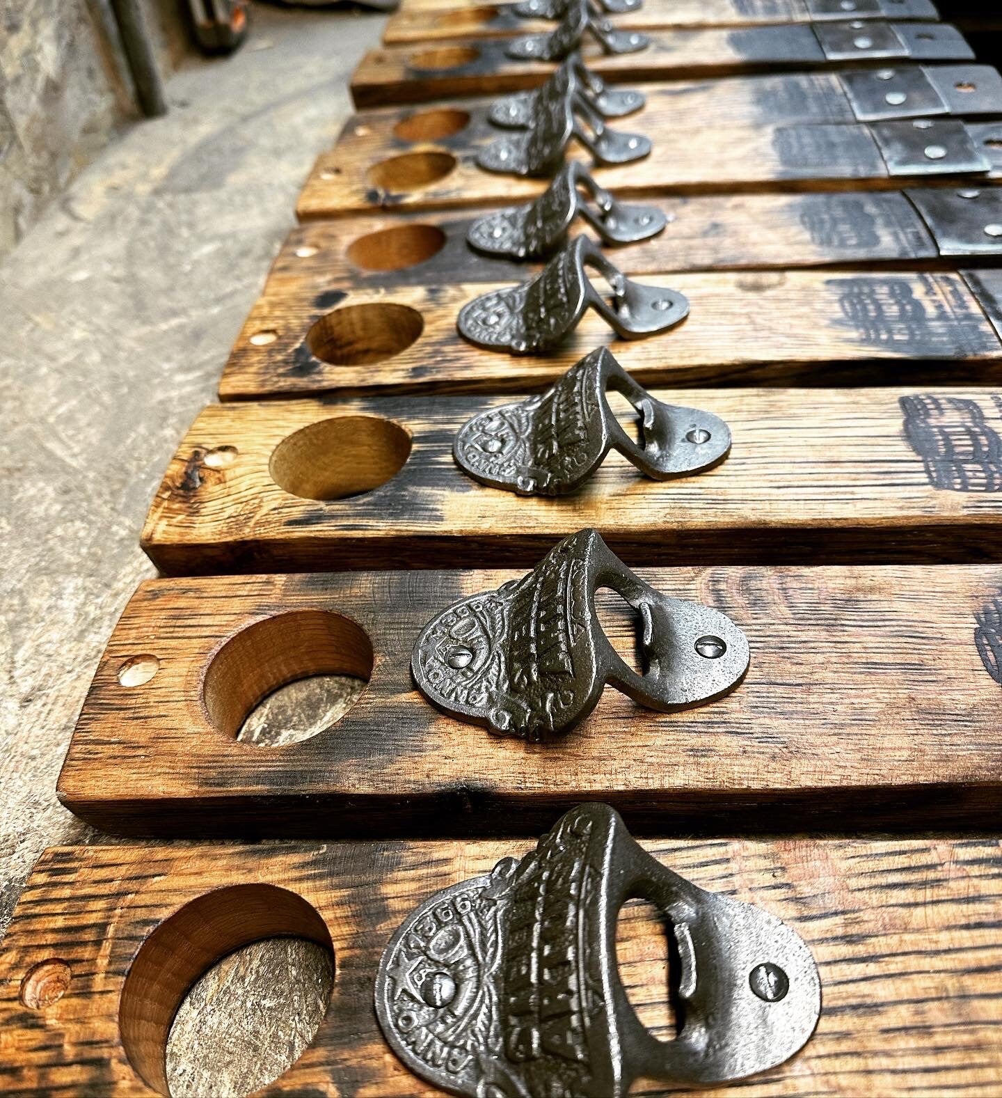 Oak whisky stave premium bottle opener / wall mounted bottle opener , Stella Artois bottle opener