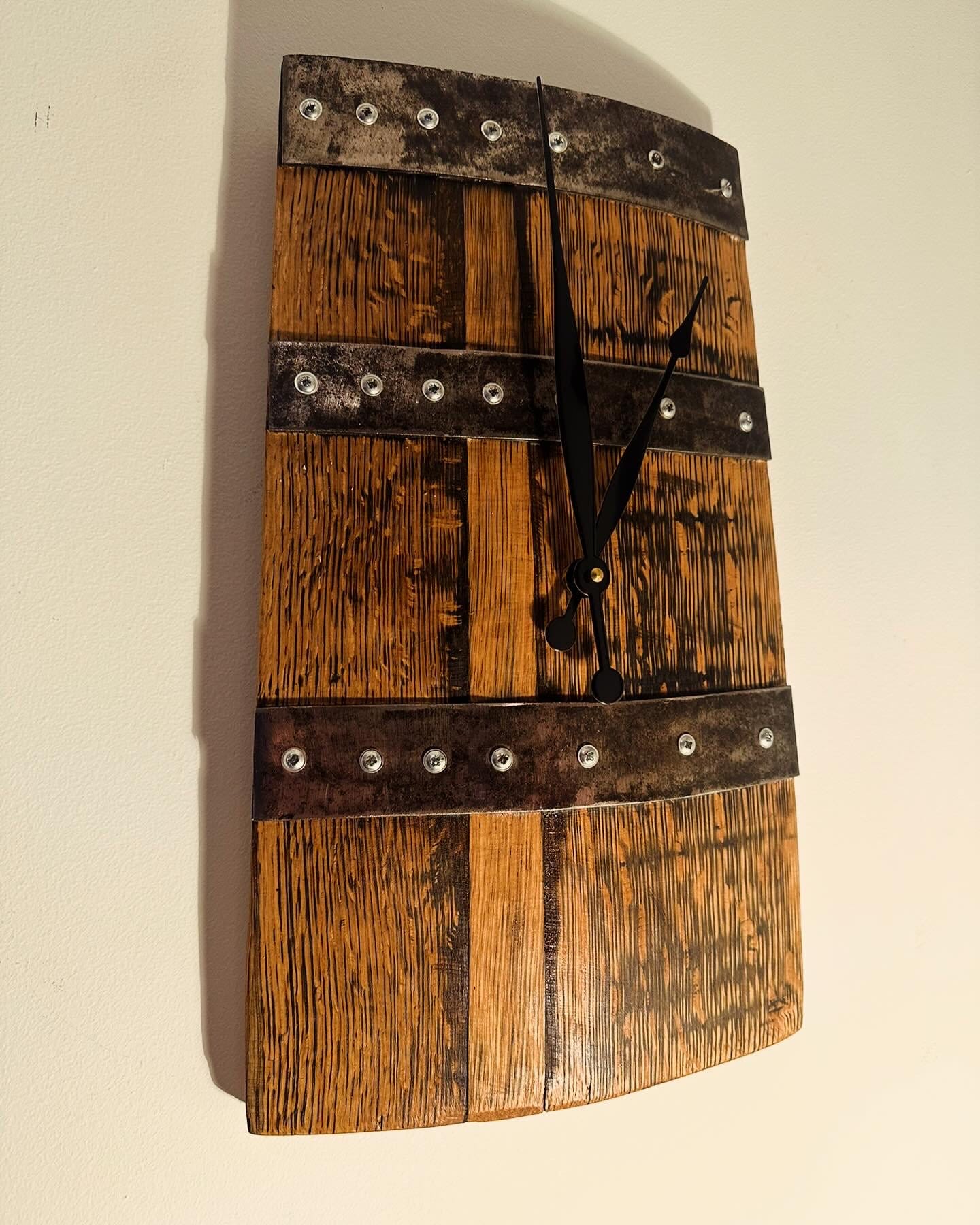 Whisky barrel wall clock.