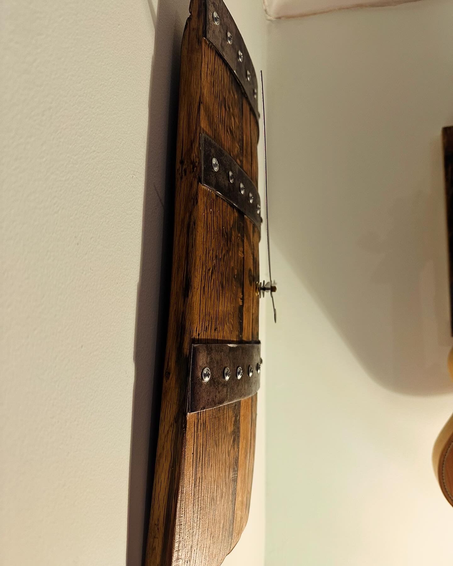 Whisky barrel wall clock.