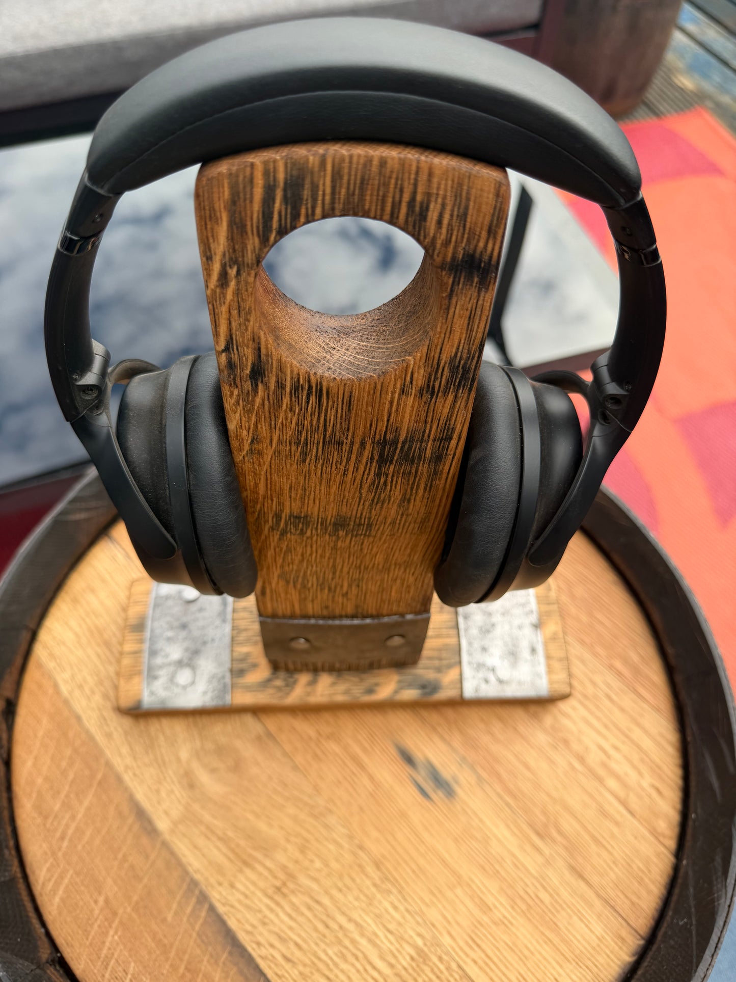 Bespoke Reclaimed Whisky Barrel Stave Headphone & Gaming Headset Holder