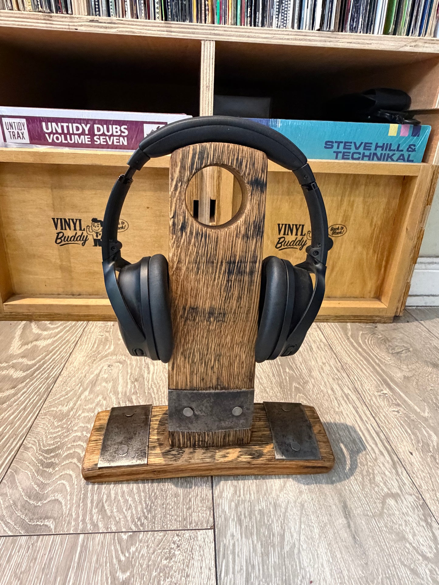 Bespoke Reclaimed Whisky Barrel Stave Headphone & Gaming Headset Holder