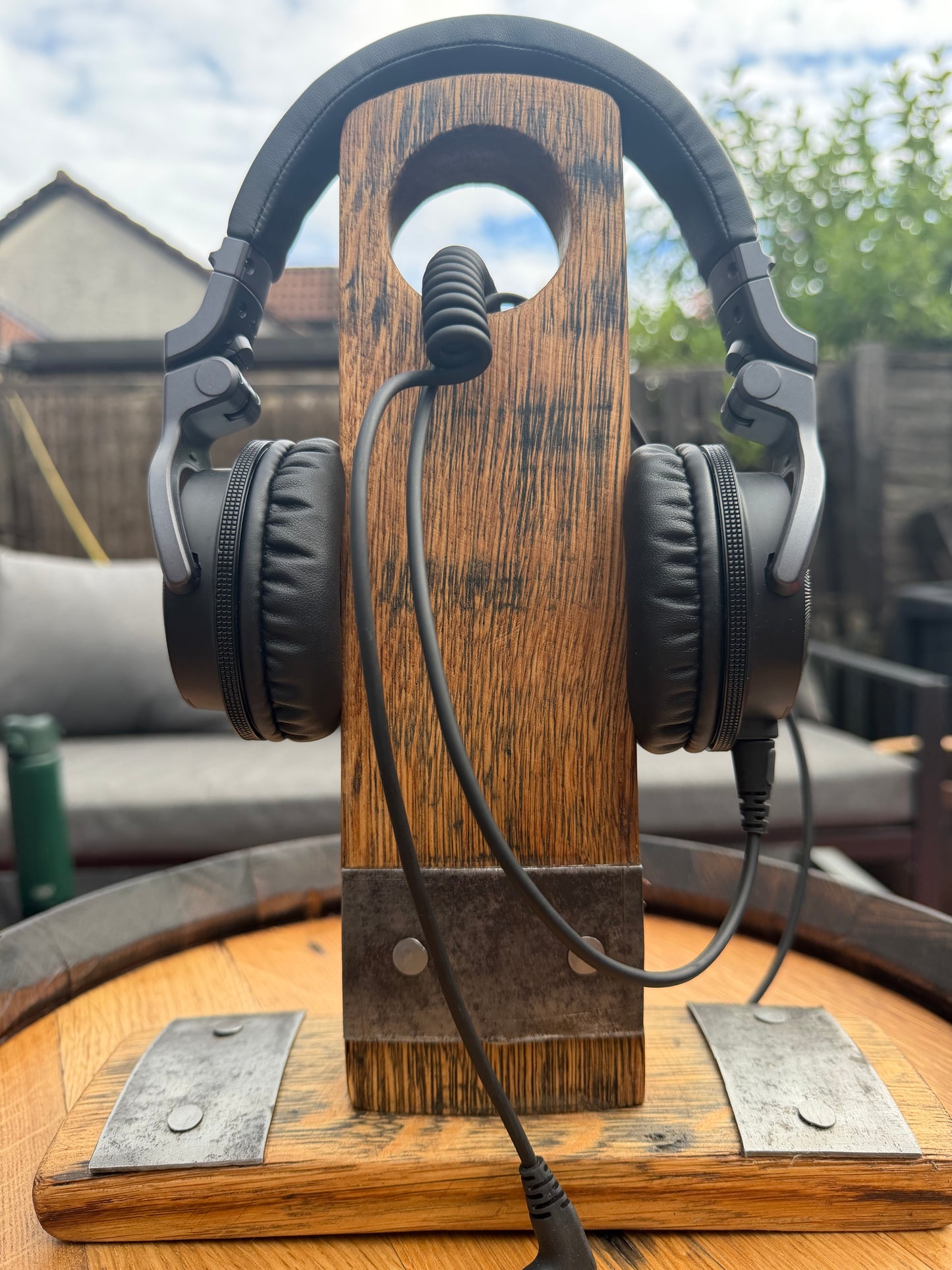 Bespoke Reclaimed Whisky Barrel Stave Headphone & Gaming Headset Holder