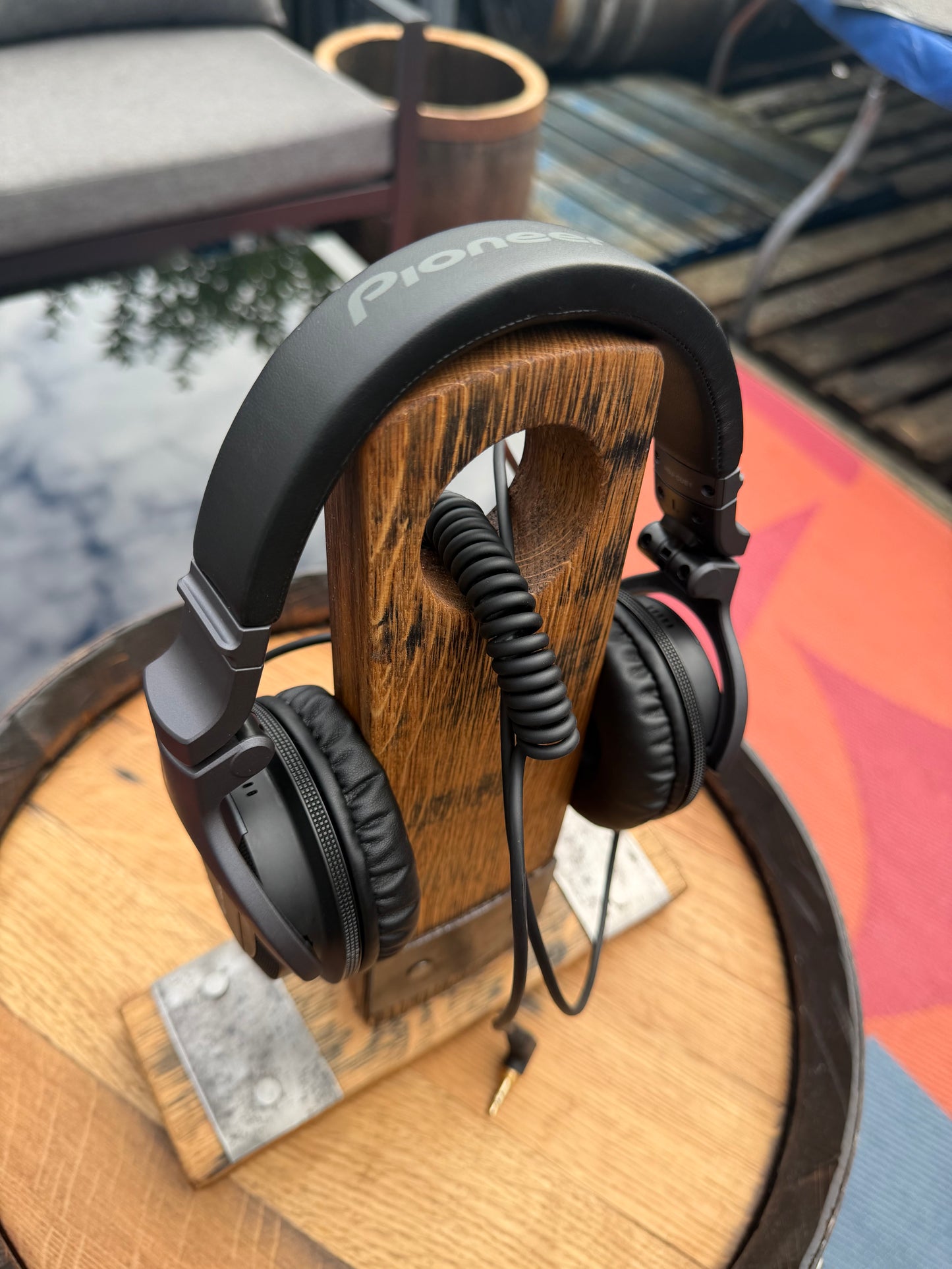 Bespoke Reclaimed Whisky Barrel Stave Headphone & Gaming Headset Holder