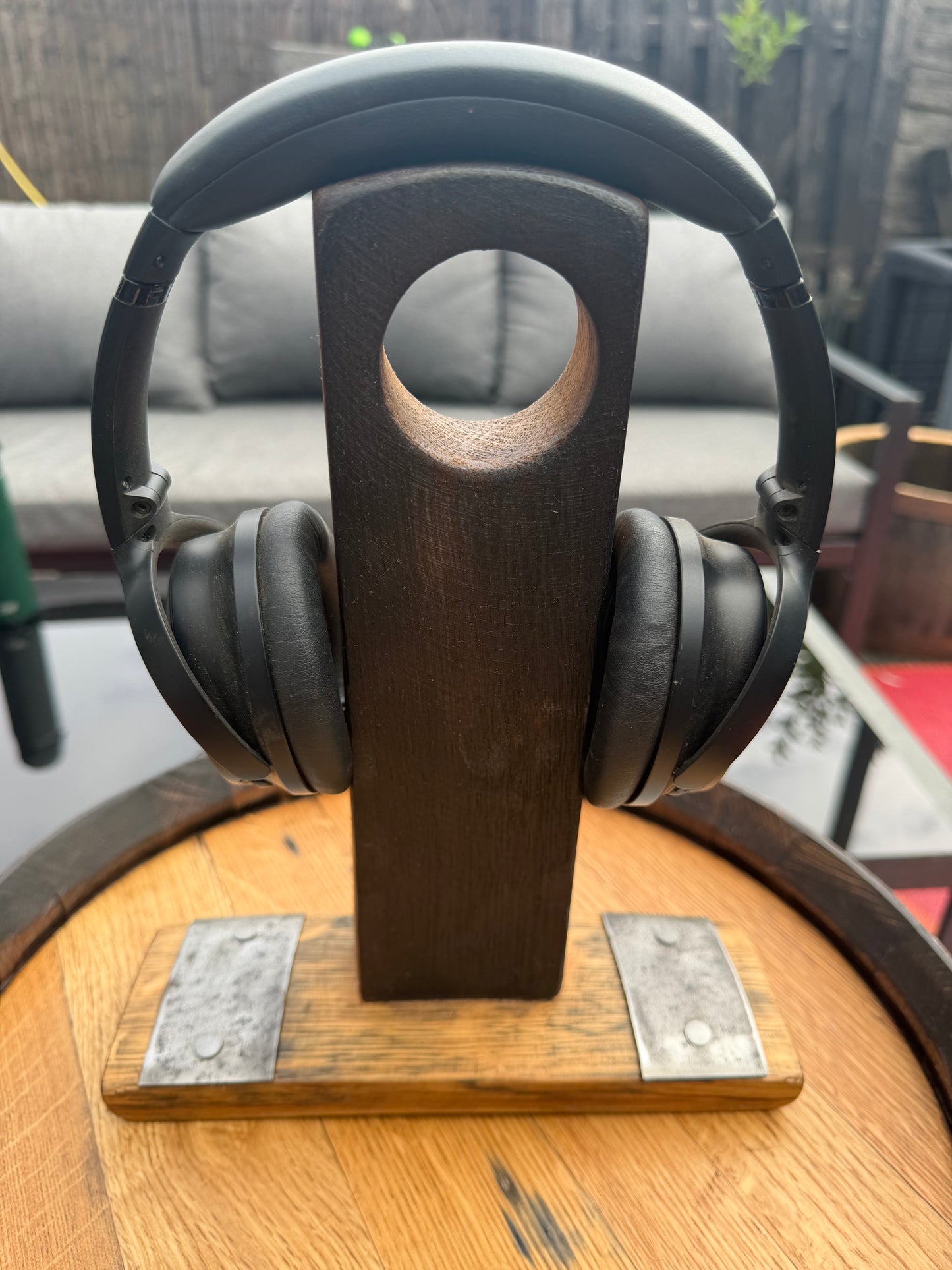 Bespoke Reclaimed Whisky Barrel Stave Headphone & Gaming Headset Holder