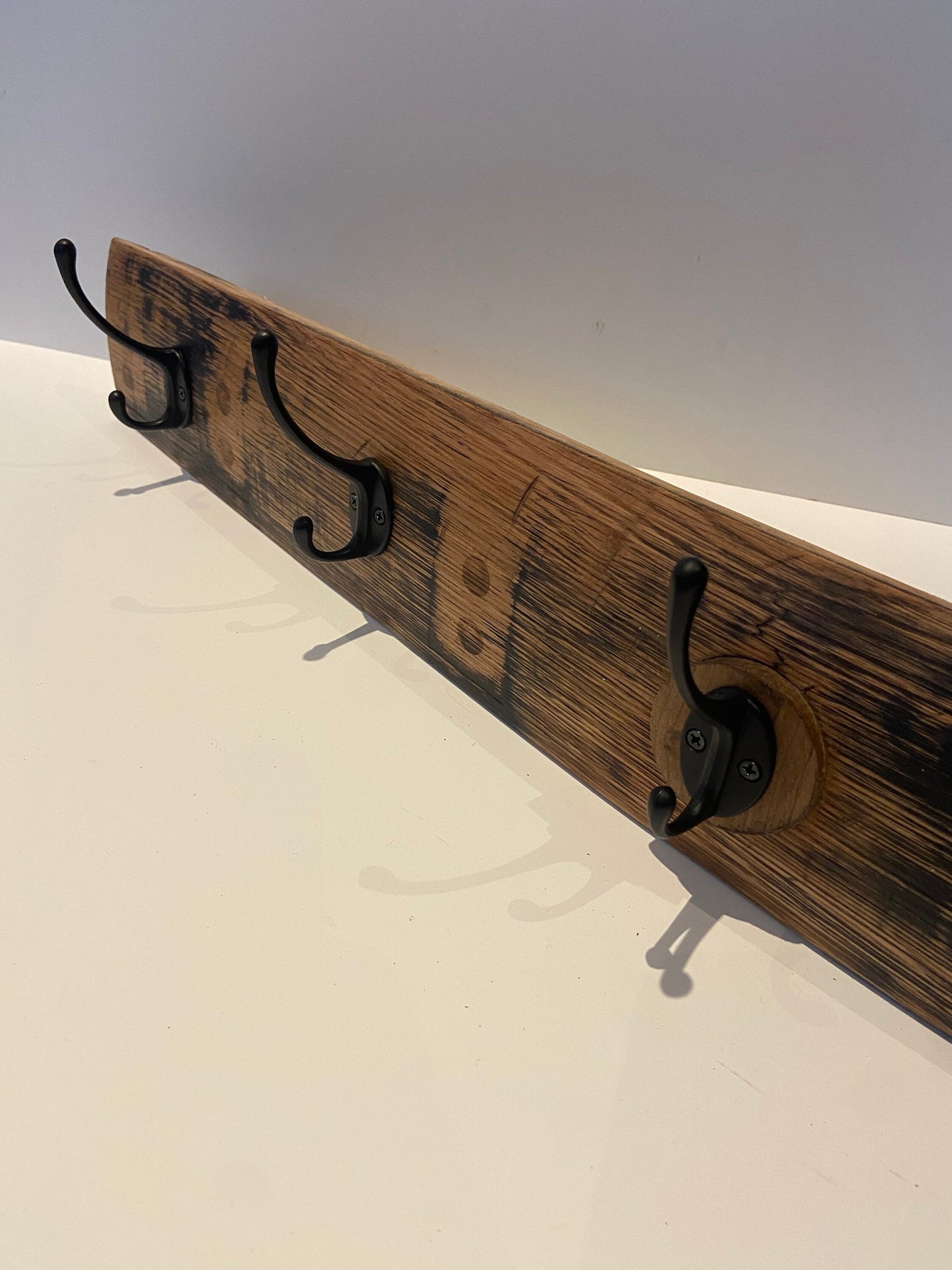 whisky barrel stave coat hook / coat rack