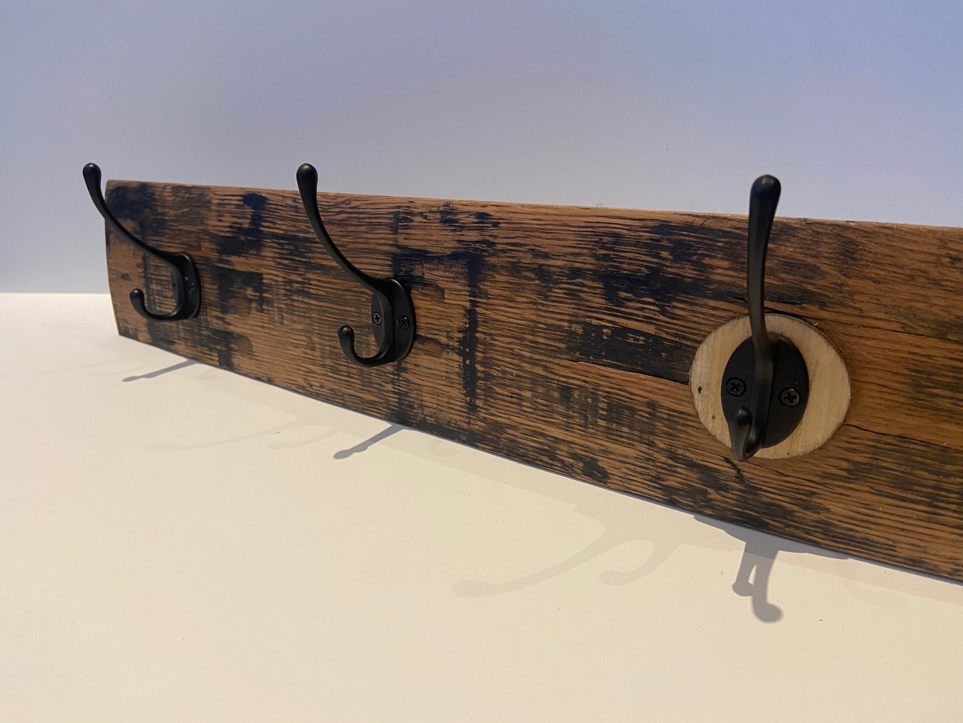 whisky barrel stave coat hook / coat rack