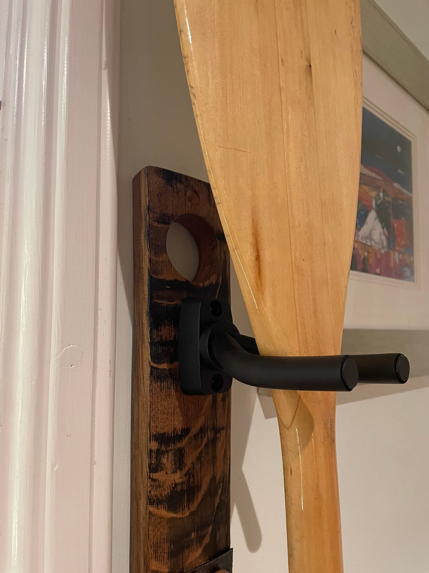 Whisky barrel Canoe / kayak paddle holder