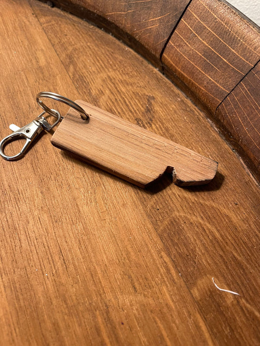 key ring from a whisky stave