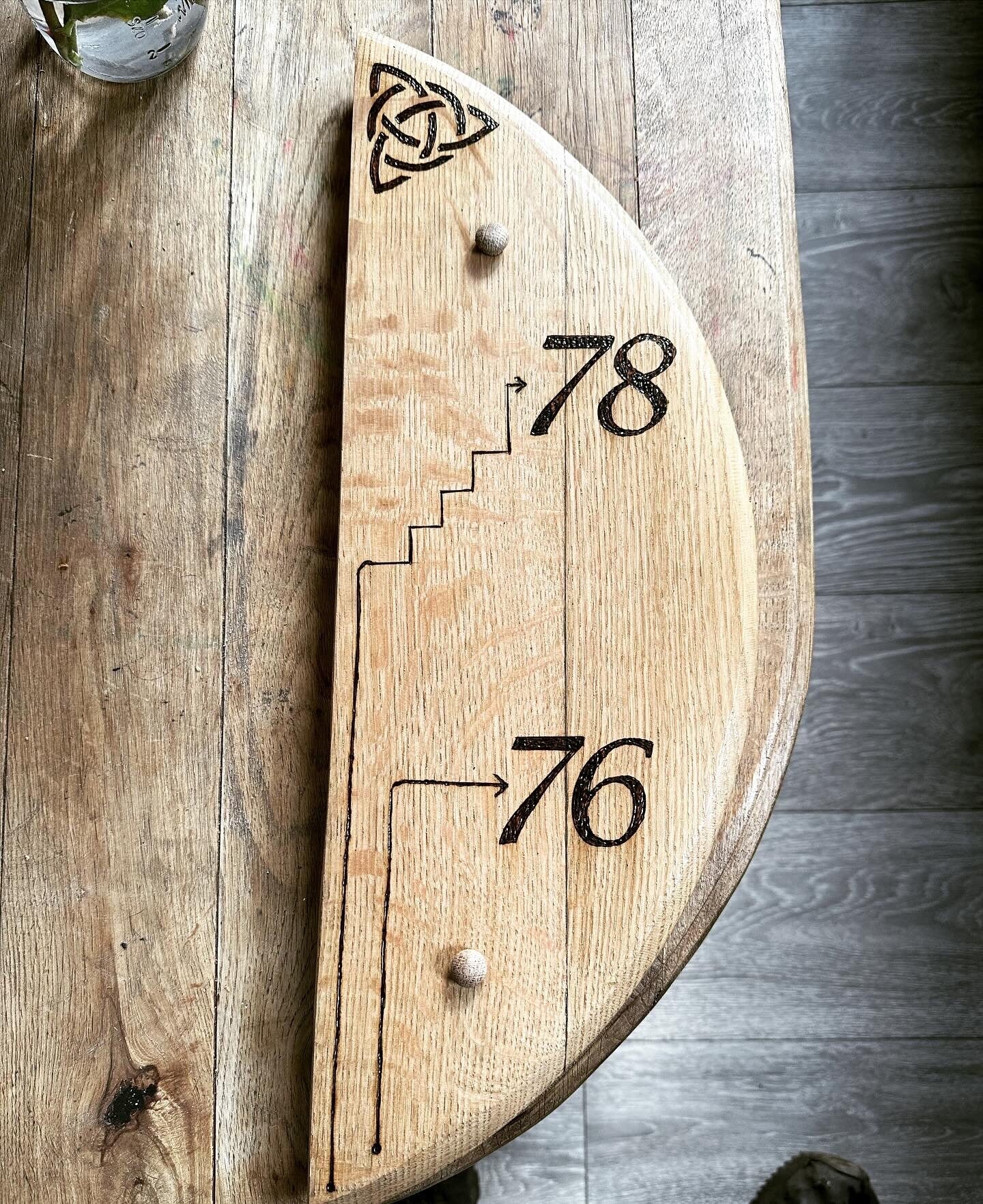 Whisky barrel front door number / door number plaque / house number